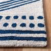 SAFAVIEH Area Rug 8×10 – Micro-Loop Collection – Large – Ivory & Navy, Handmade Wool, Moroccan Tribal Design, Ideal for Living Room, Bedroom, Office, Dining Space (MLP156A)(Ivory/Navy)