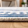 SAFAVIEH Area Rug 8×10 – Micro-Loop Collection – Large – Ivory & Navy, Handmade Wool, Moroccan Tribal Design, Ideal for Living Room, Bedroom, Office, Dining Space (MLP156A)(Ivory/Navy)