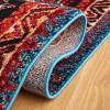 SAFAVIEH Area Rug 8×10 – Vintage Hamadan Collection – Large – Blue & Black, Traditional Oriental Design, Non-Shedding & Easy Cleaning, Ideal for Living Room, Bedroom, Office, Dining Space (VTH201M)(Turquoise/Red)