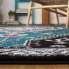 SAFAVIEH Area Rug 8×10 – Vintage Hamadan Collection – Large – Blue & Black, Traditional Oriental Design, Non-Shedding & Easy Cleaning, Ideal for Living Room, Bedroom, Office, Dining Space (VTH201M)(Green/Black)