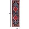 SAFAVIEH Area Rug 8×10 – Vintage Hamadan Collection – Large – Blue & Black, Traditional Oriental Design, Non-Shedding & Easy Cleaning, Ideal for Living Room, Bedroom, Office, Dining Space (VTH201M)(Turquoise/Red)