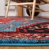SAFAVIEH Area Rug 8×10 – Vintage Hamadan Collection – Large – Blue & Black, Traditional Oriental Design, Non-Shedding & Easy Cleaning, Ideal for Living Room, Bedroom, Office, Dining Space (VTH201M)(Turquoise/Red)