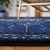 SAFAVIEH Area Rug 8×10 – Vintage Hamadan Collection – Large – Blue & Black, Traditional Oriental Design, Non-Shedding & Easy Cleaning, Ideal for Living Room, Bedroom, Office, Dining Space (VTH201M)(Blue/Black)