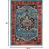SAFAVIEH Area Rug 8×10 – Vintage Hamadan Collection – Large – Blue & Red, Traditional Oriental Medallion Design, Non-Shedding & Easy Cleaning, Ideal for Living Room, Bedroom, Dining Space (VTH266M)(Blue/Red)