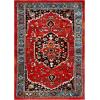SAFAVIEH Area Rug 8×10 – Vintage Hamadan Collection – Large – Blue & Red, Traditional Oriental Medallion Design, Non-Shedding & Easy Cleaning, Ideal for Living Room, Bedroom, Dining Space (VTH266M)(Red/Blue)