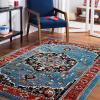 SAFAVIEH Area Rug 8×10 – Vintage Hamadan Collection – Large – Blue & Red, Traditional Oriental Medallion Design, Non-Shedding & Easy Cleaning, Ideal for Living Room, Bedroom, Dining Space (VTH266M)(Blue/Red)