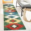SAFAVIEH Aspen Collection Accent Rug – 4′ x 6′, Ivory & Multi, Handmade Moroccan Boho Tribal Wool, Ideal for High Traffic Areas in Entryway, Living Room, Bedroom (APN704A)(Green/Red)