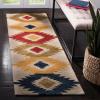 SAFAVIEH Aspen Collection Accent Rug – 4′ x 6′, Ivory & Multi, Handmade Moroccan Boho Tribal Wool, Ideal for High Traffic Areas in Entryway, Living Room, Bedroom (APN704A)(Green/Red)