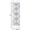 SAFAVIEH Saffron Collection 4′ x 6′ Ivory / Turquoise SFN104A Handmade Moroccan Boho Tassel Wool Area Rug(Ivory/Turquoise)