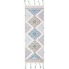 SAFAVIEH Saffron Collection 4′ x 6′ Ivory / Turquoise SFN104A Handmade Moroccan Boho Tassel Wool Area Rug(Ivory/Turquoise)
