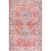 SAFAVIEH Washable Rug Vintage Serapi Collection – 8′ x 10′, Red & Blue, Slip Resistant & Easy to Clean, Ideal for Living Room, Bedroom, Home Office, Dining Space (VSP602Q)(Red/Blue)