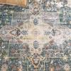 Safavieh Washable Rug Arizona Collection – 8′ x 10′, Rust & Aqua, Slip Resistant & Easy to Clean, Ideal for Living Room, Bedroom, Home Office, Dining Space (ARZ126Q)(Green/Light Brown)