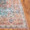 Safavieh Washable Rug Arizona Collection – 8′ x 10′, Rust & Aqua, Slip Resistant & Easy to Clean, Ideal for Living Room, Bedroom, Home Office, Dining Space (ARZ126Q)(Rust/Blue Green)