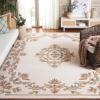 SAFAVIEH Area Rug 8×10 – Aubusson Collection – Large – Ivory & Green, Handmade Wool, Traditional Design, Ideal for Living Room, Bedroom, Office, Dining Space (AUB301A)