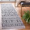 SAFAVIEH Area Rug 8×10 – Augustine Collection – Large – Green & Ivory, Cotton Moroccan Boho Tribal Fringe Design, Easy Cleaning, Ideal for Living Room, Bedroom, Office, Dining Space (AGT849Y)(Grey/Ivory)