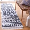 SAFAVIEH Area Rug 8×10 – Augustine Collection – Large – Green & Ivory, Cotton Moroccan Boho Tribal Fringe Design, Easy Cleaning, Ideal for Living Room, Bedroom, Office, Dining Space (AGT849Y)(Navy/Ivory)