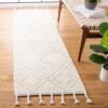 SAFAVIEH Area Rug 8×10 – Casablanca Collection – Large – Ivory & Black, Handmade Wool, Moroccan Boho Braided Tassel, Ideal for Living Room, Bedroom, Dining Space (CSB676Z)(Ivory/Grey)