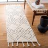 SAFAVIEH Area Rug 8×10 – Casablanca Collection – Large – Ivory & Black, Handmade Wool, Moroccan Boho Braided Tassel, Ideal for Living Room, Bedroom, Dining Space (CSB676Z)(Ivory/Black)