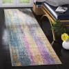 SAFAVIEH Area Rug 8×10 – Madison Collection – Large – Blue & Fuchsia, Boho Chic Watercolor Design, Non-Shedding & Easy Cleaning, Ideal for Living Room, Bedroom, Office, Dining Space (MAD123C)(Blue/Fuchsia)