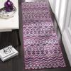 SAFAVIEH Area Rug 8×10 – Madison Collection – Large – Fuchsia & Navy, Boho Chic Design, Non-Shedding & Easy Cleaning, Ideal for Living Room, Bedroom, Office, Dining Space (MAD606M)(Fuchsia/Navy)