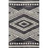 SAFAVIEH Area Rug 8×10 – Micro-Loop Collection – Large – Ivory & Navy, Handmade Wool, Moroccan Tribal Design, Ideal for Living Room, Bedroom, Office, Dining Space (MLP156A)(Charcoal/Ivory)