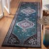 SAFAVIEH Area Rug 8×10 – Vintage Hamadan Collection – Large – Blue & Black, Traditional Oriental Design, Non-Shedding & Easy Cleaning, Ideal for Living Room, Bedroom, Office, Dining Space (VTH201M)(Green/Black)