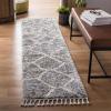 SAFAVIEH Berber Fringe Shag Collection Area Rug – 5’3″ x 7’6″, Grey & Cream, Moroccan Design, Non-Shedding & Easy Care, 1.2-inch Thick Ideal for High Traffic Areas in Living Room, Bedroom (BFG629F)(Grey/Cream)