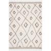 SAFAVIEH Moroccan Fringe Shag Collection Area Rug – 5’3″ x 7’6″, Ivory & Grey, Boho Tribal Design, Non-Shedding & Easy Care, 2-inch Thick Ideal for High Traffic Areas in Living Room, Bedroom (MFG333A)(Ivory/Beige)
