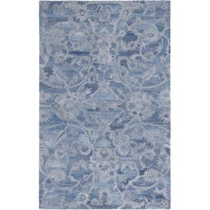 SAFAVIEH Area Rug 8×10 – Anatolia Collection – Large – Beige & Black, Handmade Floral Scroll Design, Ideal for Living Room, Bedroom, Office, Dining Space (AN401B)(Blue/Grey)