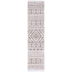 SAFAVIEH Area Rug 8×10 – Augustine Collection – Large – Green & Ivory, Cotton Moroccan Boho Tribal Fringe Design, Easy Cleaning, Ideal for Living Room, Bedroom, Office, Dining Space (AGT849Y)(Taupe/Ivory)