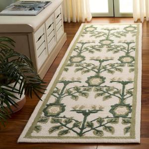 SAFAVIEH Area Rug 8×10 – Earthly Treasures Collection – Large – Ivory & Blue, Handmade Wool & Viscose, Ideal for Living Room, Bedroom, Dining Space (ET215M)(Ivory/Sage)