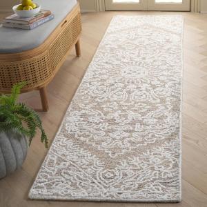 SAFAVIEH Area Rug 8×10 – Ebony Collection – Large – Ivory & Brown, Traditional Design, Ideal for Living Room, Bedroom, Office, Dining Space (EBN211T)(Ivory/Brown)