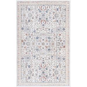 SAFAVIEH Area Rug 8×10 – Harlow Collection – Large – Ivory Blue & Grey, Traditional Design, Ideal for Living Room, Bedroom, Office, Dining Space (HAR163M)(Ivory/Grey Beige)