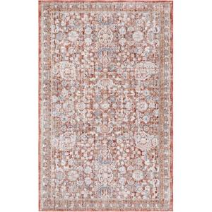 SAFAVIEH Area Rug 8×10 – Harlow Collection – Large – Ivory Blue & Grey, Traditional Design, Ideal for Living Room, Bedroom, Office, Dining Space (HAR163M)(Rust/Ivory Grey)