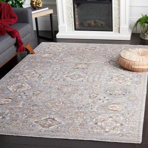 SAFAVIEH Area Rug 8×10 – Harlow Collection – Large – Light Grey & Beige Blue, Traditional Design, Ideal for Living Room, Bedroom, Office, Dining Space (HAR164F)(Light Grey/Beige Blue)