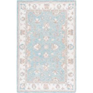 SAFAVIEH Area Rug 8×10 – Heritage Collection – Large – Light Blue & Ivory, Handmade Wool, Ideal for Living Room, Bedroom, Dining Space (HG125M)(Light Blue / Ivory)