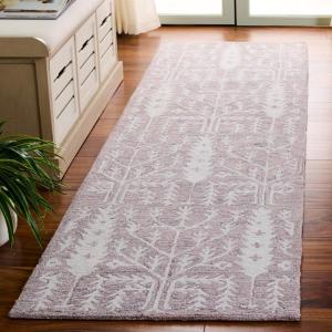 SAFAVIEH Area Rug 8×10 – Jardin Collection – Large – Purple & Ivory, Handmade Wool, Floral Design, Ideal for Living Room, Bedroom, Office, Dining Space (JAR852V)(Purple/Ivory)