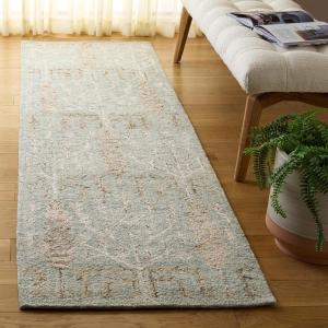SAFAVIEH Area Rug 8×10 – Jardin Collection – Large – Purple & Ivory, Handmade Wool, Floral Design, Ideal for Living Room, Bedroom, Office, Dining Space (JAR852V)(Green/Beige)