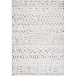 SAFAVIEH Area Rug 8×10 – Madison Collection – Large – Ivory & Dark Blue, Moroccan Boho Distressed Design, Non-Shedding & Easy Cleaning, Ideal for Living Room, Bedroom, Office, Dining Space (MAD798B)(Ivory/Charcoal)
