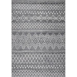 SAFAVIEH Area Rug 8×10 – Madison Collection – Large – Ivory & Dark Blue, Moroccan Boho Distressed Design, Non-Shedding & Easy Cleaning, Ideal for Living Room, Bedroom, Office, Dining Space (MAD798B)(Charcoal/Ivory)