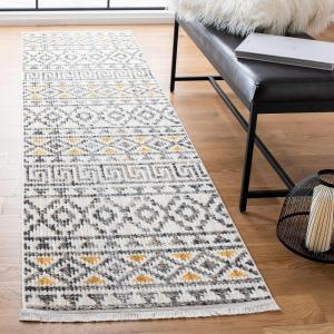 SAFAVIEH Area Rug 8×10 – Sedona Collection – Large – Ivory & Charcoal, Moroccan Boho Tribal Design, Non-Shedding & Easy Cleaning, Ideal for Living Room, Bedroom, Office, Dining Space (SED883B)(Ivory/Charcoal)