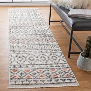 SAFAVIEH Area Rug 8×10 – Sedona Collection – Large – Ivory & Charcoal, Moroccan Boho Tribal Design, Non-Shedding & Easy Cleaning, Ideal for Living Room, Bedroom, Office, Dining Space (SED883B)(Ivory/Dark Grey)