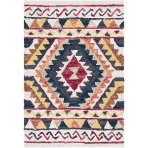 SAFAVIEH Aspen Collection Area Rug – 5′ x 8′, Rust & Ivory, Handmade Moroccan Boho Tribal Wool, Ideal for High Traffic Areas in Living Room, Bedroom (APN806P)(Rust/Ivory)