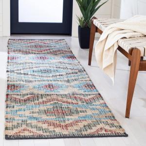 SAFAVIEH Kilim Collection Area Rug – 5′ x 8′, Natural & Red, Flat Weave Jute Design, Ideal for High Traffic Areas in Living Room, Bedroom (KLM758Q)(Natural/Red)