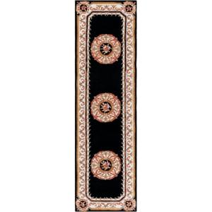 SAFAVIEH Naples Collection Area Rug – 8′ x 10′, Light Blue & Ivory, Handmade Wool, Oriental Pattern, Ideal for Living Room, Bedroom, Dining Space, Home Office (NA901J-8)(Black/Ivory)