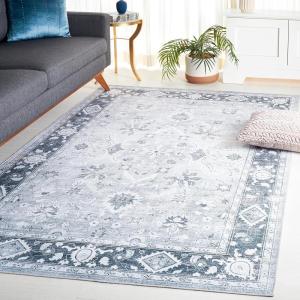 SAFAVIEH Washable Rug Arizona Collection – 8′ x 10′, Light Grey & Grey Green, Slip Resistant & Easy to Clean, Ideal for Living Room, Bedroom, Home Office, Dining Space (ARZ118F)(Light Grey/Grey Green)