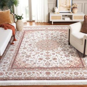 Safavieh Area Rug 8×10 – Persian Classic Collection – Large – Ivory & Beige Rust, Traditional Design, Viscose, Ideal for Living Room, Bedroom, Office, Dining Space (PCL452A)(Ivory/Beige Rust)