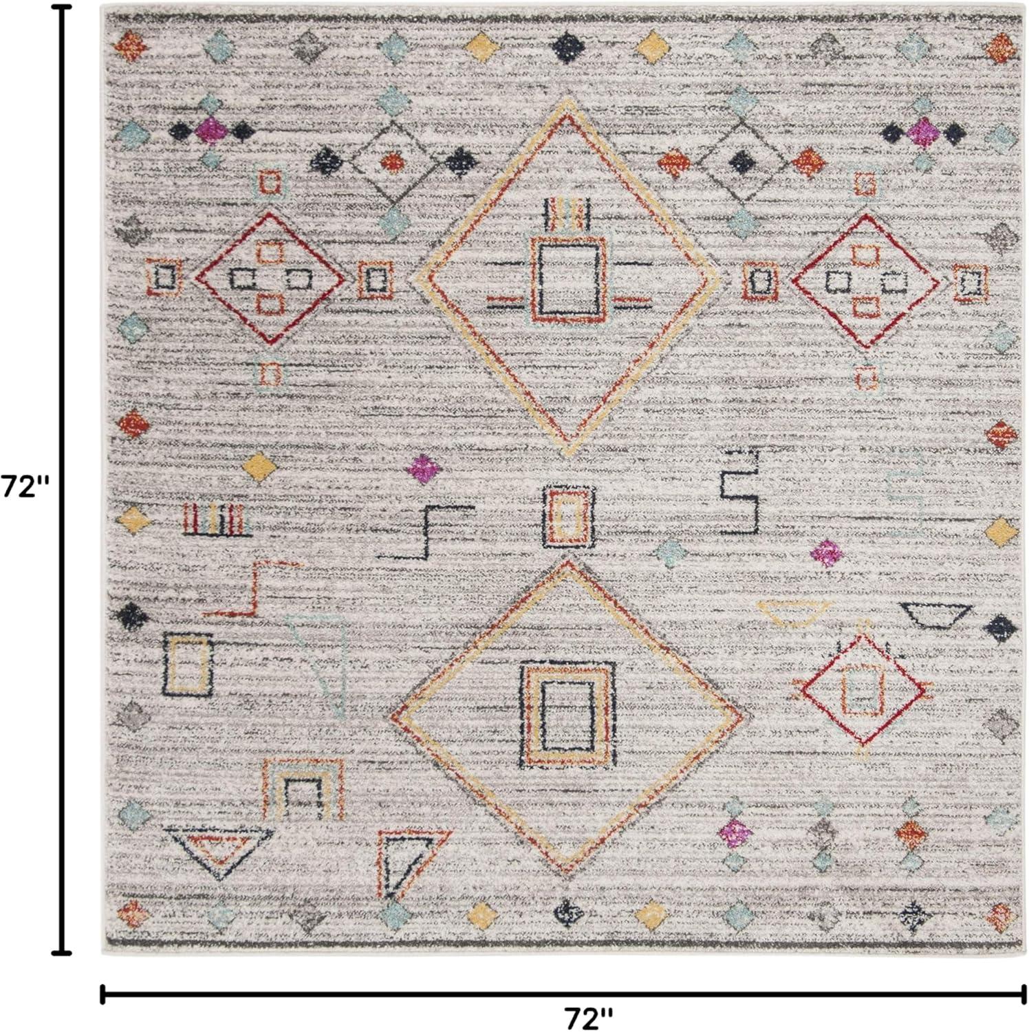 image:imageSAFAVIEH Area Rug 8x10 Adirondack Collection Large Navy amp Silver Moroccan Boho Tribal Design NonShedding amp Easy Cleaning Ideal for Living Room Bedroom Office Dining Space ADR208NLight GreyRed