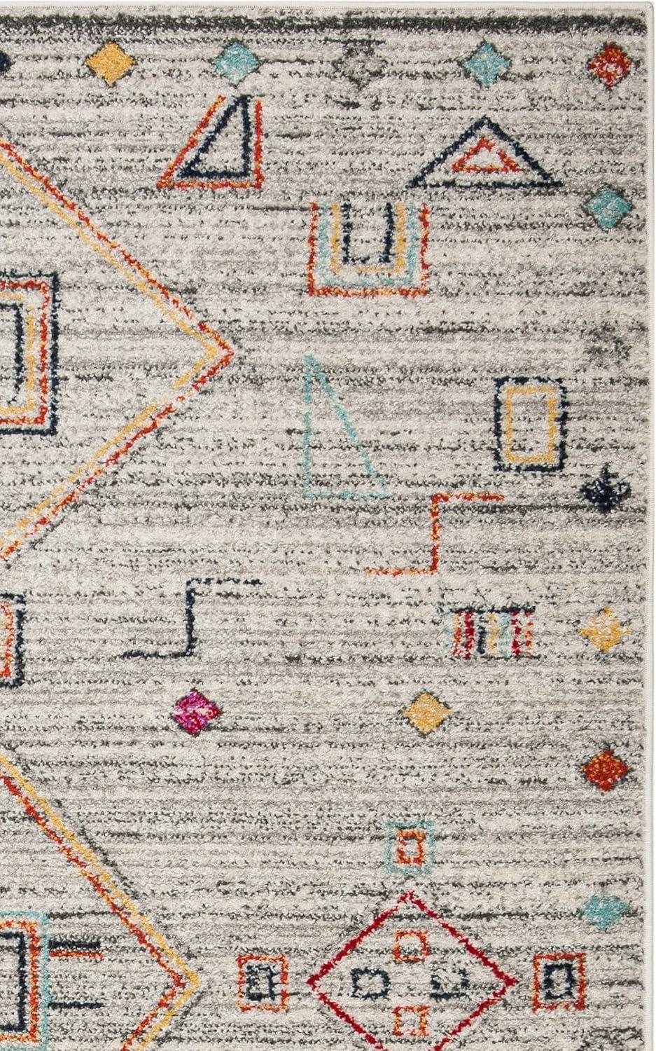 image:imageSAFAVIEH Area Rug 8x10 Adirondack Collection Large Navy amp Silver Moroccan Boho Tribal Design NonShedding amp Easy Cleaning Ideal for Living Room Bedroom Office Dining Space ADR208NLight GreyRed