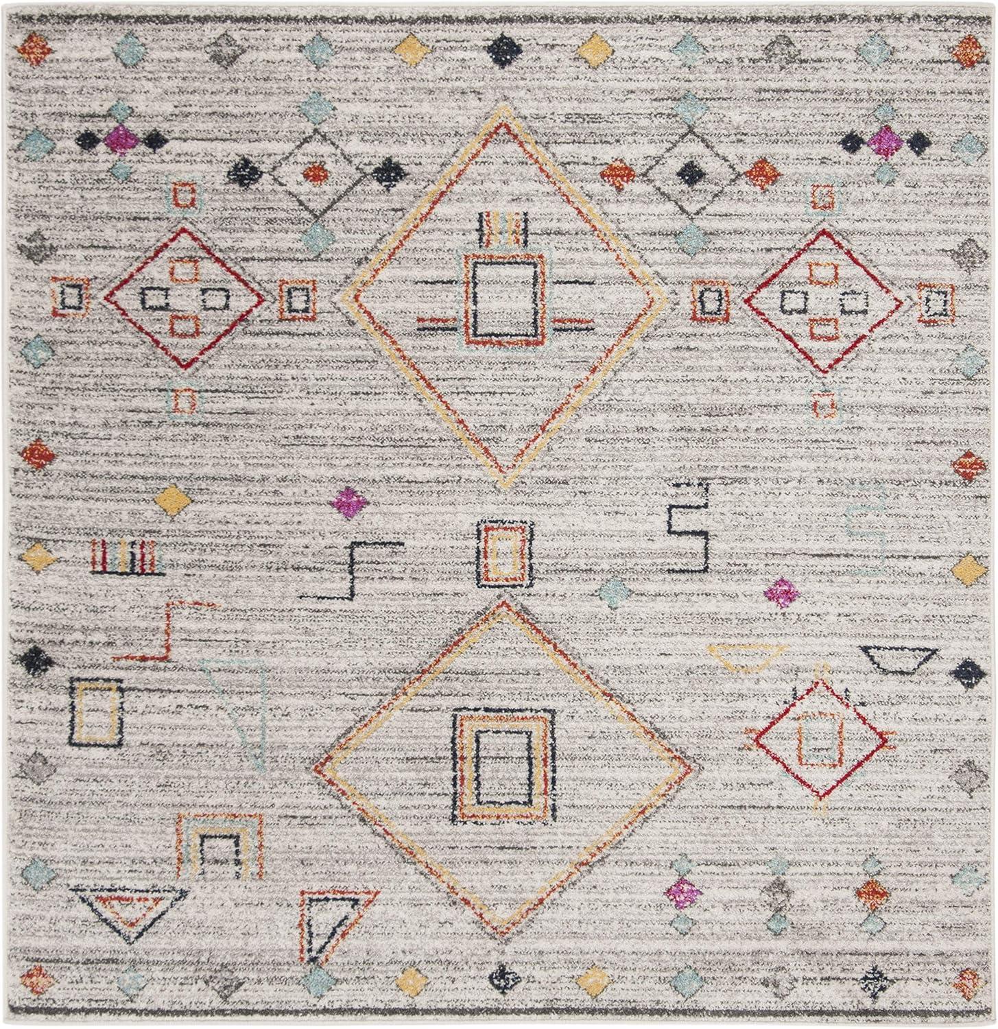 image:imageSAFAVIEH Area Rug 8x10 Adirondack Collection Large Navy amp Silver Moroccan Boho Tribal Design NonShedding amp Easy Cleaning Ideal for Living Room Bedroom Office Dining Space ADR208NLight GreyRed